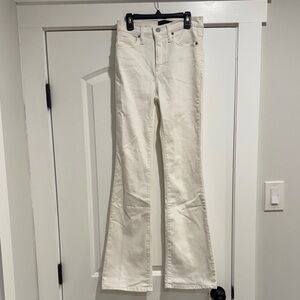Banana Republic Flare Wide Leg Jeans in Cream